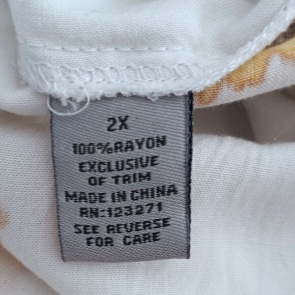 J FOR JUSTIFY WHITE & YELLOW SUNFLOWER PRINT MAXI DRESS SZ.2X EUC - Picture 9 of 11